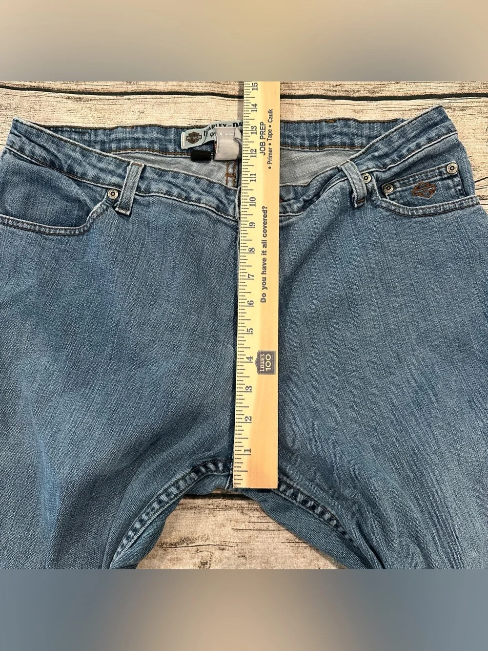 Harley Davidson Classic Women's Medium Wash Blue Bootcut Jeans Size 16